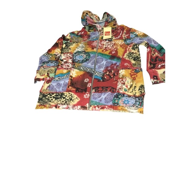 Le Mieux Jackets & Blazers - Le Mieux Studio‎ Patchwork Zip Up Hoodie Jacket Abstract Colorful NWT size S